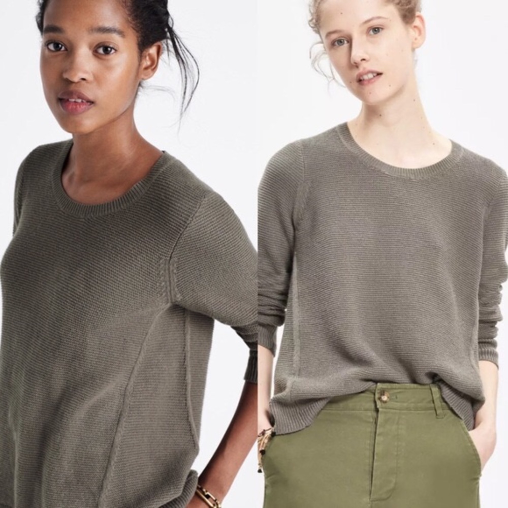 Madewell riverside green texture sweater